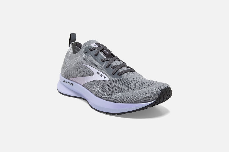 Brooks Levitate 4 Road Running Shoes Womens - Grey/Purple - RQFHS-9431